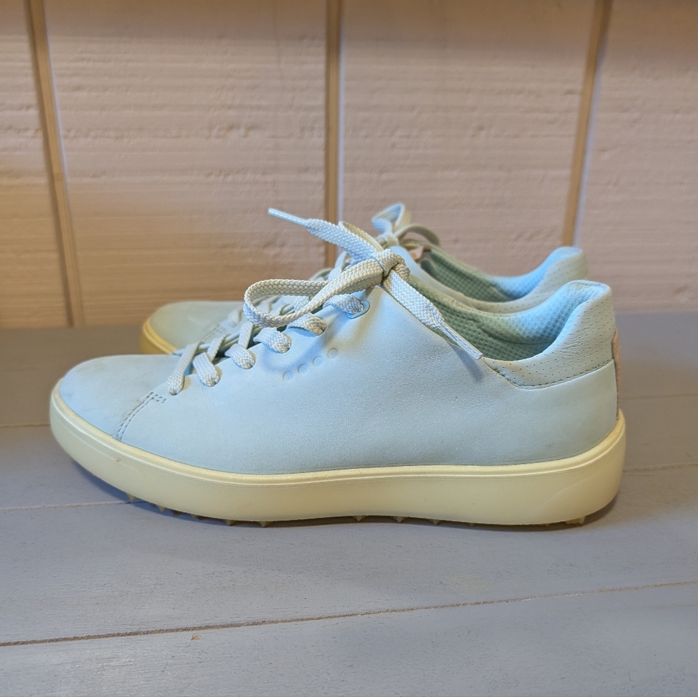 ECCO W GOLF TRAY Laced Shoes Blue Yellow Women's 10 - Picture 3 of 15